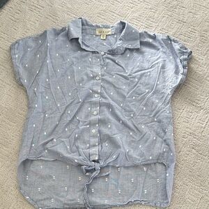 Cloth & Stone Gray Shirt with Cream Accents